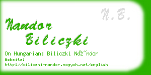 nandor biliczki business card